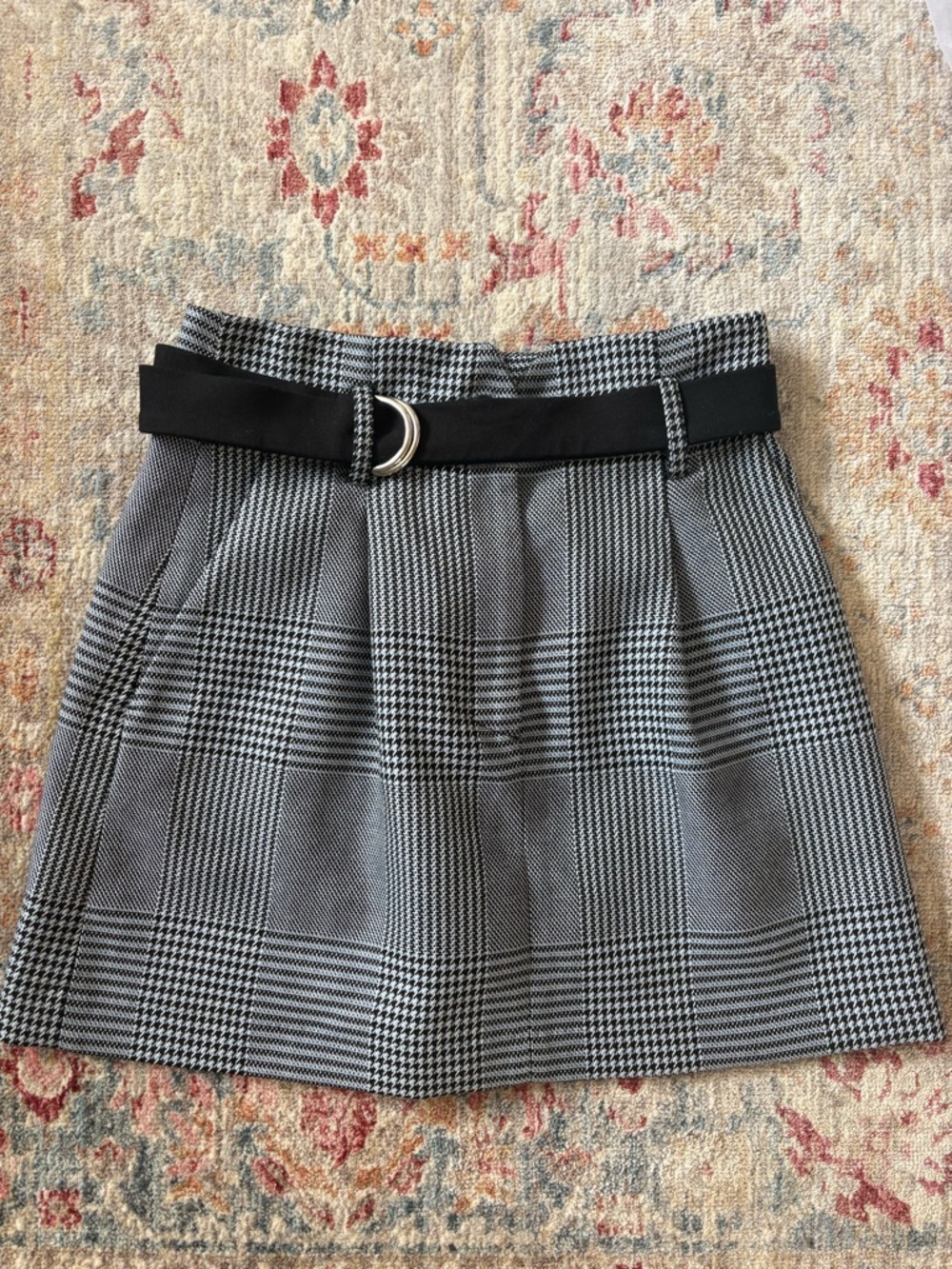 Maje Jadie Plaid Skirt